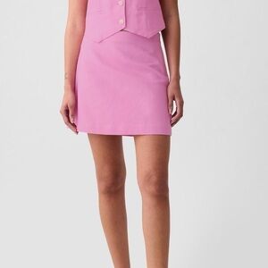 GAP Linen Cotton Mini Skirt in Sugar Pink size 8 NWT